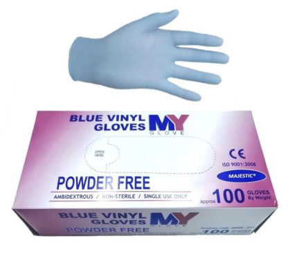 Blue Vinyl Gloves Powder Free