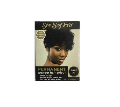 Sta-sof-fro | Permanent Powder Hair Colour 70 Black 8grm