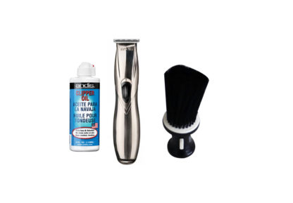 ANDIS Slimline Trimmer With Andis Clipper Oil & Big Beard Neck Brush G-212
