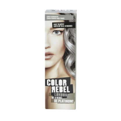 Color Rebel London Semi-Permanent Hair Dye in Platinum Silver
