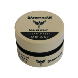 BARBARIAN BOLD CLAY MATTE HAIR WAX 150 ML Barbarian  hair wax is available in a 150ml tub and is one of the most popular hair waxes around. Used by thousands of barbers and salons, this hair wax helps thicken, texture and increases the fullness to the hair. Provides a strong, pliable hold with a hard finish. Works extremely well in short, medium length hairs and for short curly hairs. Washes out easily and is made of a water soluble base for a perfectly incredible extra shine and strong hold. Suitable for Vegans and it’s also classified as Halal Hair Wax. It’s special formula is made of Alcohol free, Animal free and Flake free ingredients. Added with Vitamin B5 (Pantothenic Acid) extracts which prevents hair lose, skin and scalp disorders, supports the hair looking fuller, stronger and healthier. Also thanks to it’s great Clay Matte , leaves a nice and sweet fragrance on the hair. For those who want total control and a fabulous looking hair. Create extreme hairstyles and structured shapes as you desire.