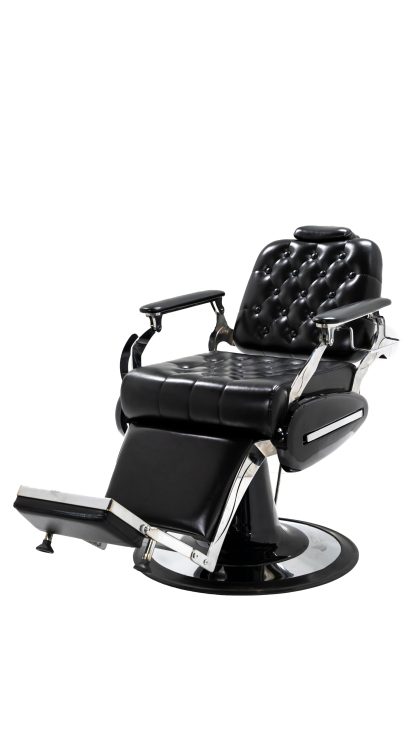 Classic Black Silver Reclining Hydraulic Barber Chair: Vintage Style Heavy Duty Salon Equipment - Image 3