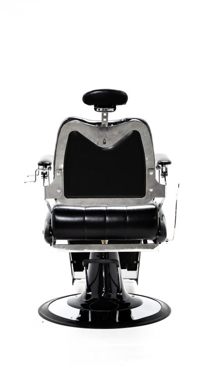 Classic Black Silver Reclining Hydraulic Barber Chair: Vintage Style Heavy Duty Salon Equipment - Image 9