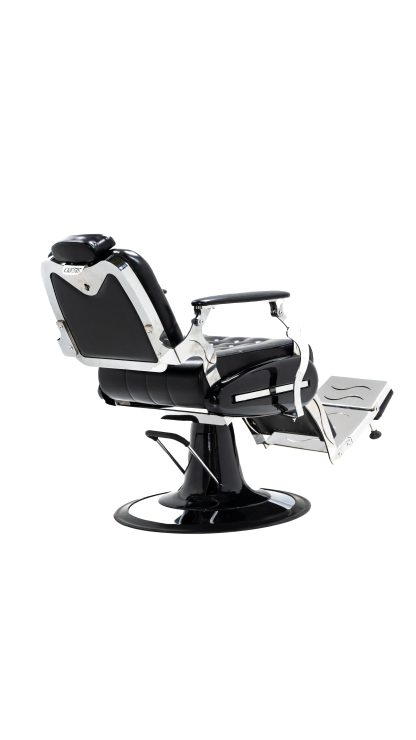 Classic Black Silver Reclining Hydraulic Barber Chair: Vintage Style Heavy Duty Salon Equipment - Image 7