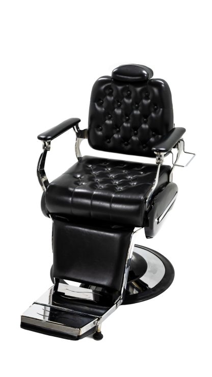 Classic Black Silver Reclining Hydraulic Barber Chair: Vintage Style Heavy Duty Salon Equipment - Image 5