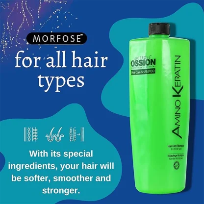 Morfose Ossion Amino Keratin Shampoo 800ml: Repair & Strengthen - Image 3